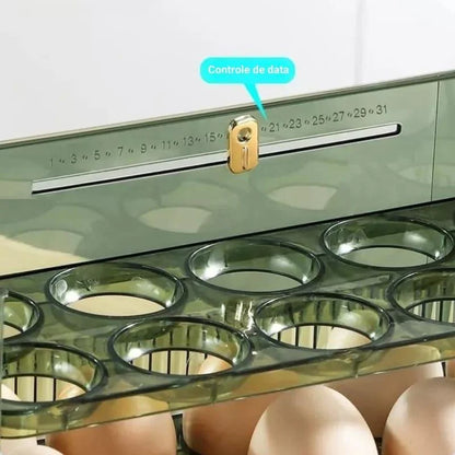Monzzi 3-Tier Egg Organizer for Refrigerator - 34 Compartment Holder