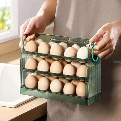 Monzzi 3-Tier Egg Organizer for Refrigerator - 34 Compartment Holder