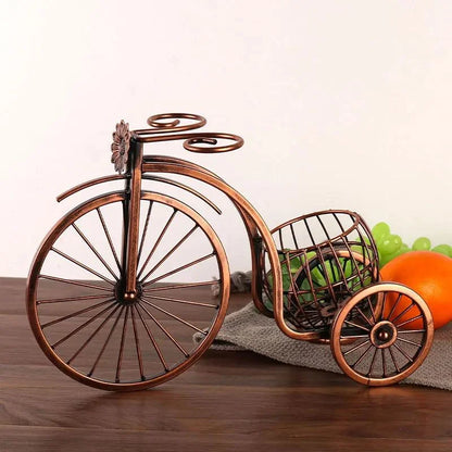 Retro Copper Bicycle-Shaped Decorative Wine Holder