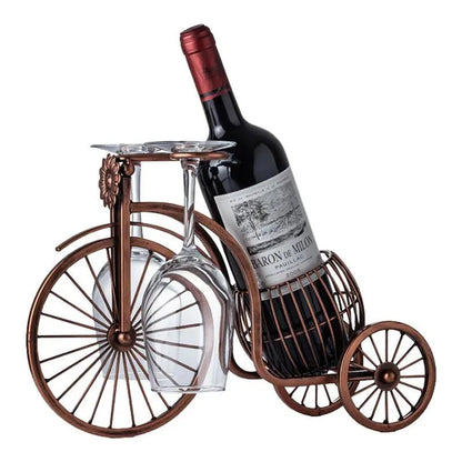 Retro Copper Bicycle-Shaped Decorative Wine Holder