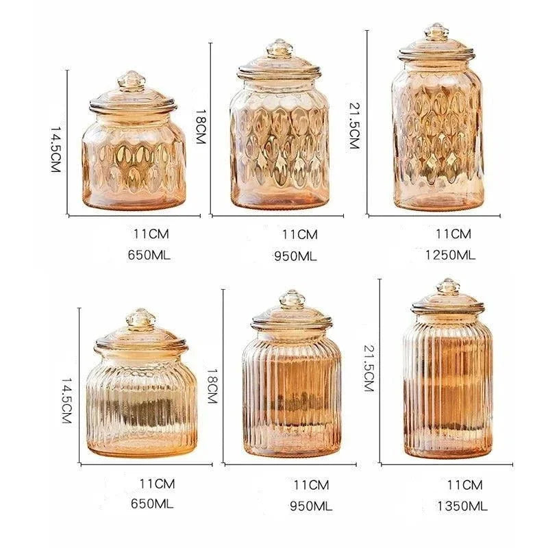 Monzzi Sealed Amber Glass Jar for Tea and Sweets