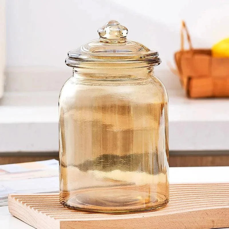 Monzzi Sealed Amber Glass Jar for Tea and Sweets