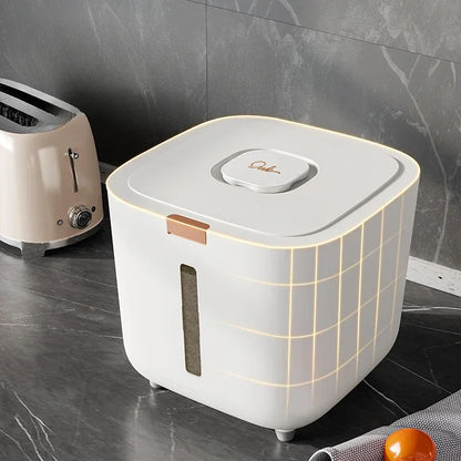 White Hermetic Rice Storage Container - Mold and Insect Resistant