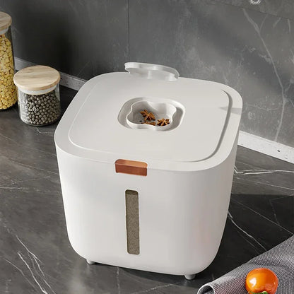 White Hermetic Rice Storage Container - Mold and Insect Resistant