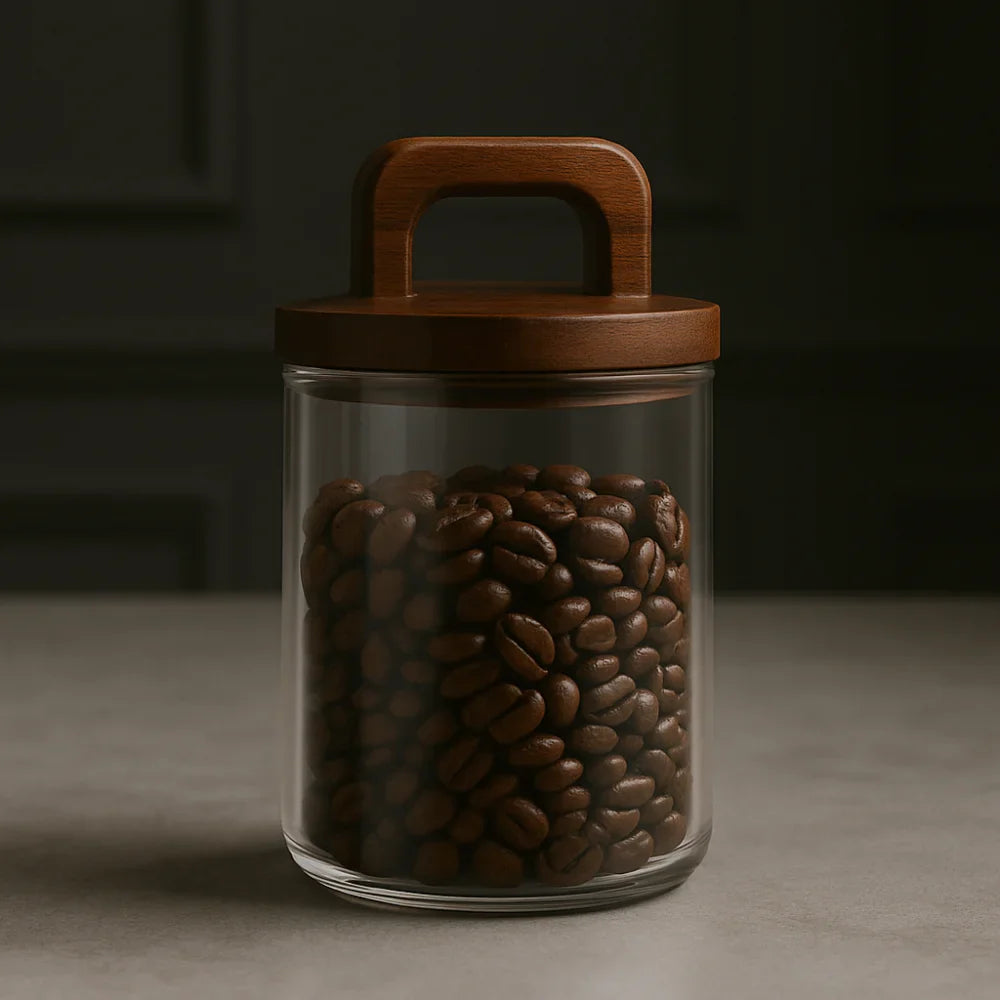 Vacuum-Sealed Glass Storage Jar for Grains and Coffee by Monzzi