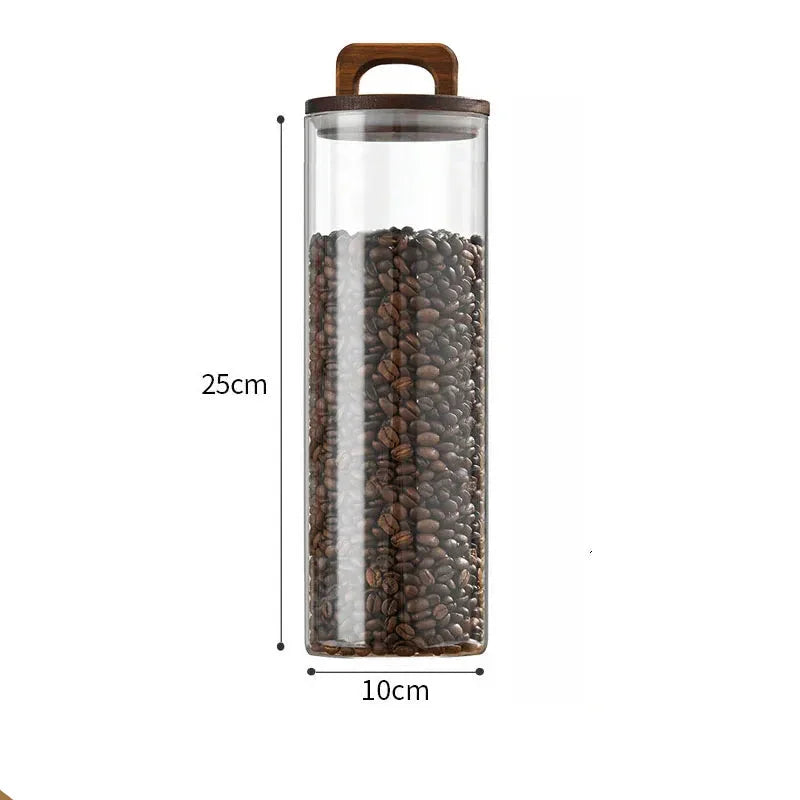 Vacuum-Sealed Glass Storage Jar for Grains and Coffee by Monzzi