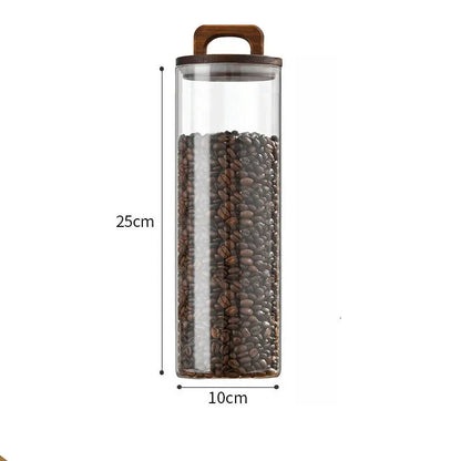 Vacuum-Sealed Airtight Glass Jar for Grains and Coffee Storage