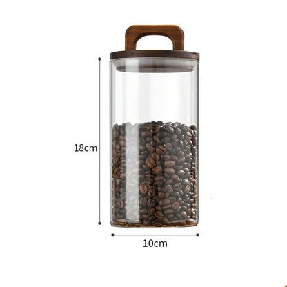 Vacuum-Sealed Airtight Glass Jar for Grains and Coffee Storage
