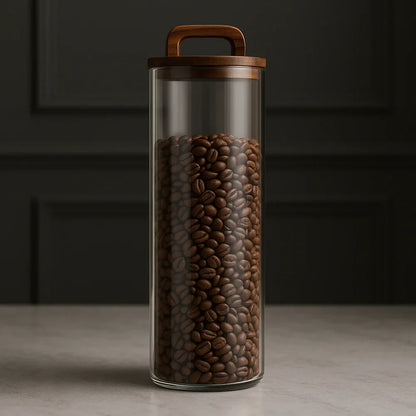 Vacuum-Sealed Glass Storage Jar for Grains and Coffee by Monzzi