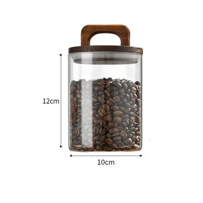 Vacuum-Sealed Airtight Glass Jar for Grains and Coffee Storage