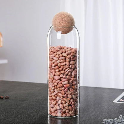 Borosilicate Glass Jars with Cork Lids in Various Sizes