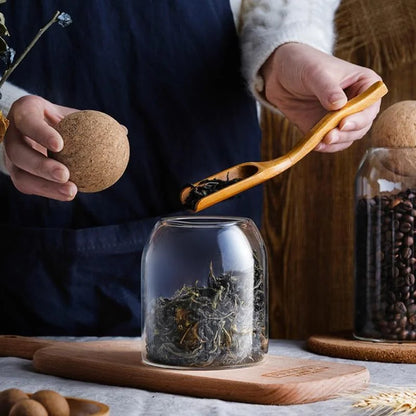Borosilicate Glass Jars with Cork Lids in Various Sizes