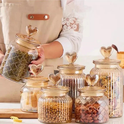 Textured Hermetic Glass Jars for Monzzi Food Storage