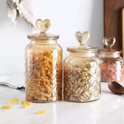 Textured Hermetic Glass Jars for Monzzi Food Storage
