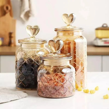 Textured Hermetic Glass Jars for Monzzi Food Storage