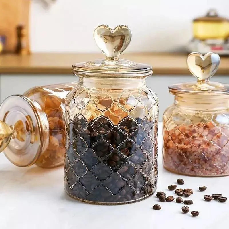 Textured Hermetic Glass Jars for Monzzi Food Storage