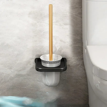 Aluminum Bathroom Shelf with Hooks and Toilet Paper Holder