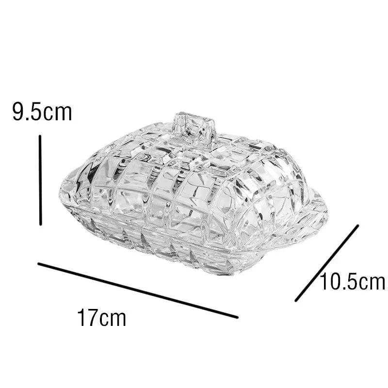 Elegant Clear Glass Serving Plate for Cheese and Butter by Monzzi