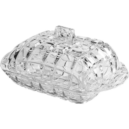 Elegant Clear Glass Serving Plate for Cheese and Butter by Monzzi