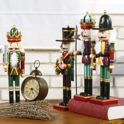 30cm Wooden Nutcracker Soldier for Christmas Decor by Monzzi
