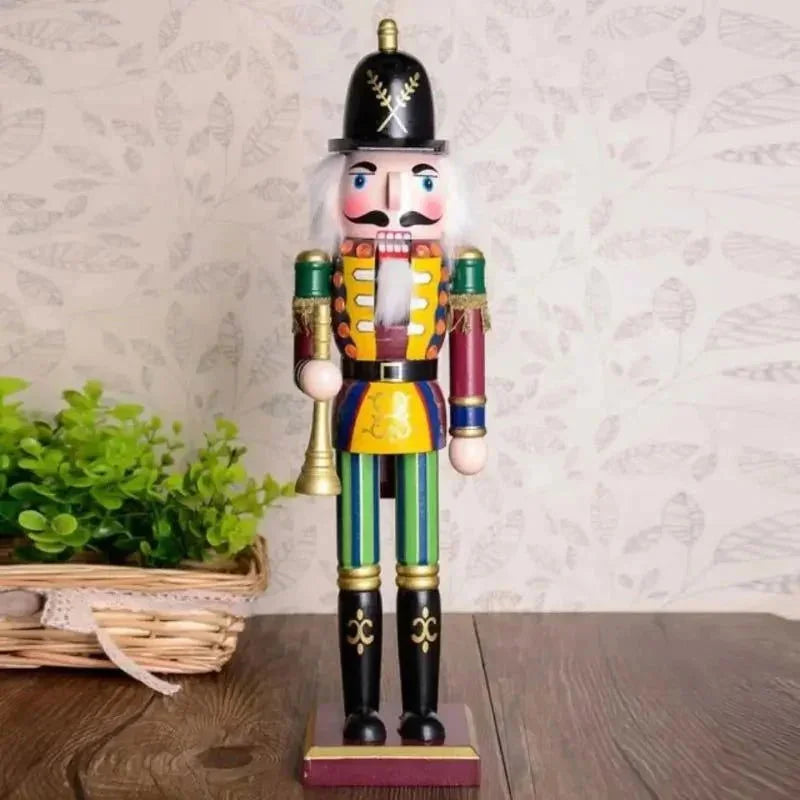 30cm Wooden Nutcracker Soldier for Christmas Decor by Monzzi