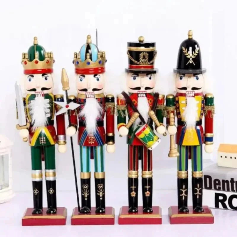 30cm Wooden Nutcracker Soldier for Christmas Decor by Monzzi