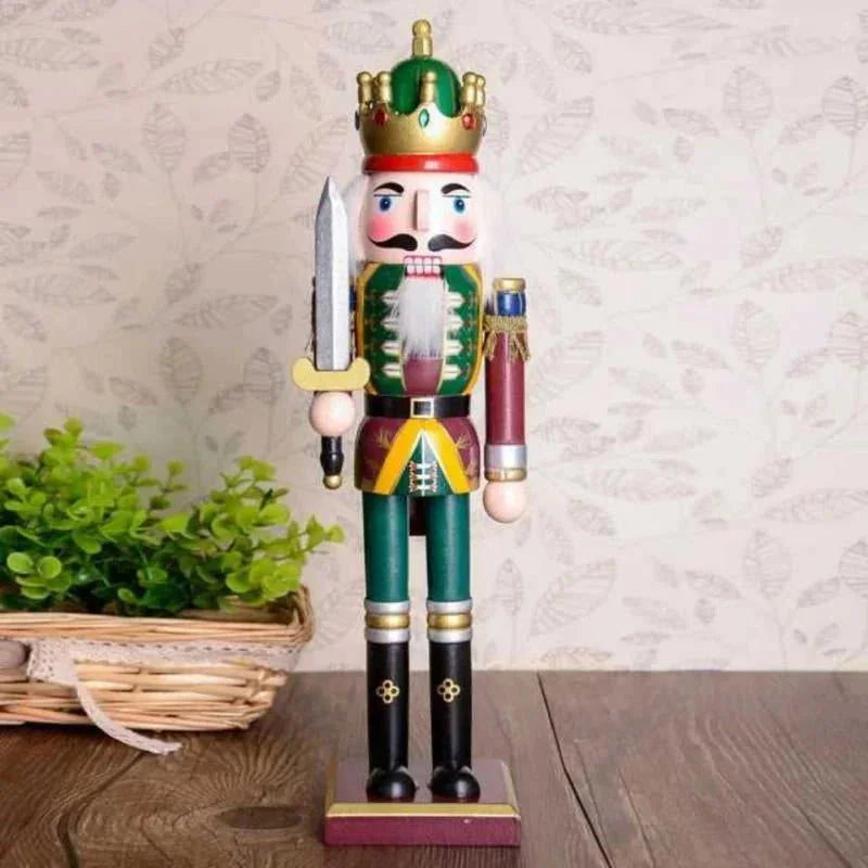 30cm Wooden Nutcracker Soldier for Christmas Decor by Monzzi
