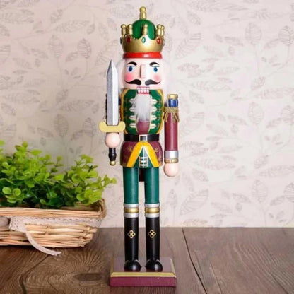 30cm Wooden Nutcracker Soldier for Christmas Decor by Monzzi