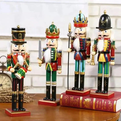 30cm Wooden Nutcracker Soldier for Christmas Decor by Monzzi