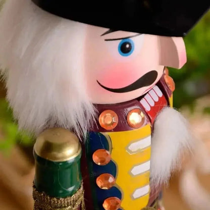 30cm Wooden Nutcracker Soldier for Christmas Decor by Monzzi