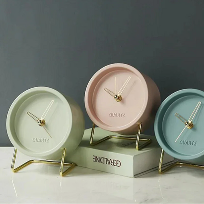 Monzzi Metallic Nordic Desk Clock for Office and Bedroom