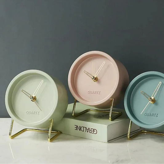 Monzzi Metallic Nordic Desk Clock for Office and Bedroom