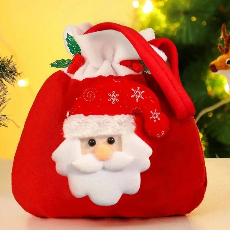 Monzzi Christmas Gift Flannel Drawstring Bag