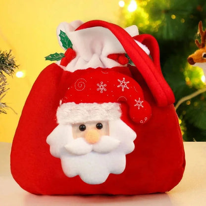 Monzzi Christmas Gift Flannel Drawstring Bag