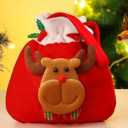 Monzzi Christmas Gift Flannel Drawstring Bag