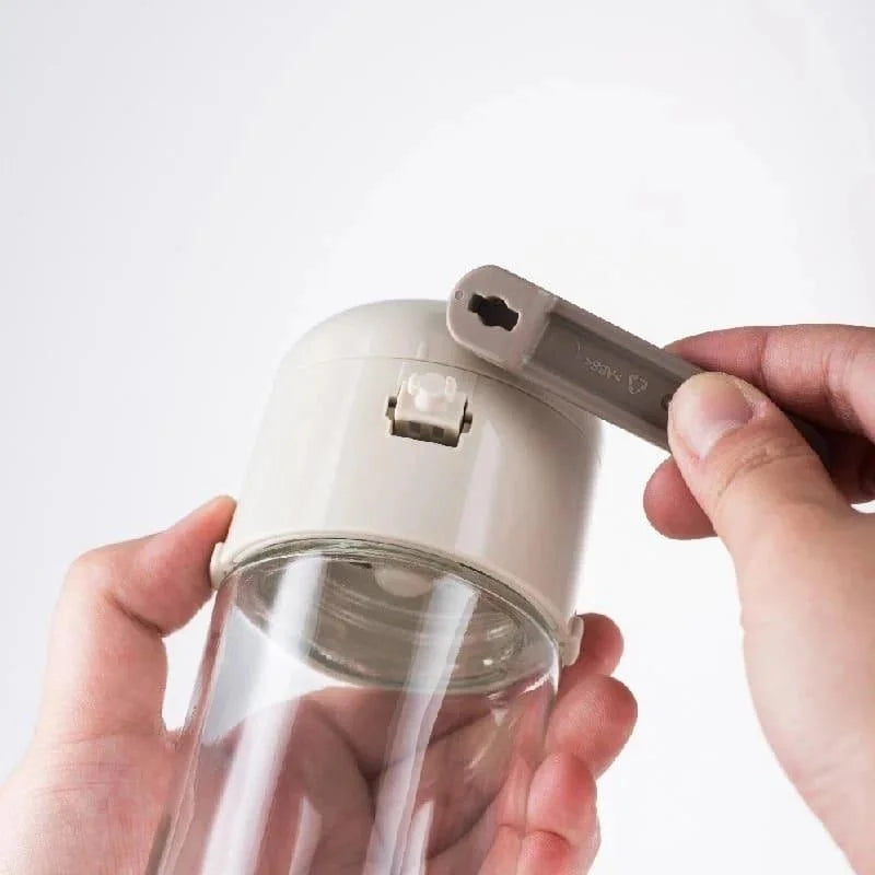 Monzzi Salt and Spice Glass Shaker with Built-In Measuring Spoon