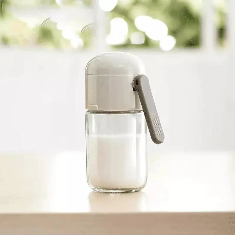 Monzzi Salt and Spice Glass Shaker with Built-In Measuring Spoon