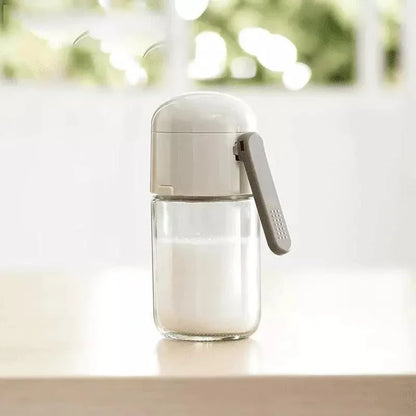 Monzzi Salt and Spice Glass Shaker with Built-In Measuring Spoon
