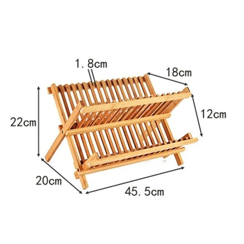 Collapsible Bamboo Stand for Drying and Organizing Monzzi Plates