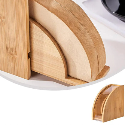 Bamboo Coffee Filter Holder for Organized Kitchen - Monzzi
