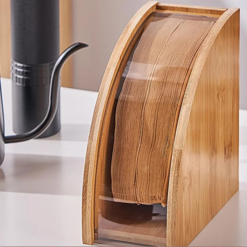 Bamboo Coffee Filter Holder for Organized Kitchen - Monzzi