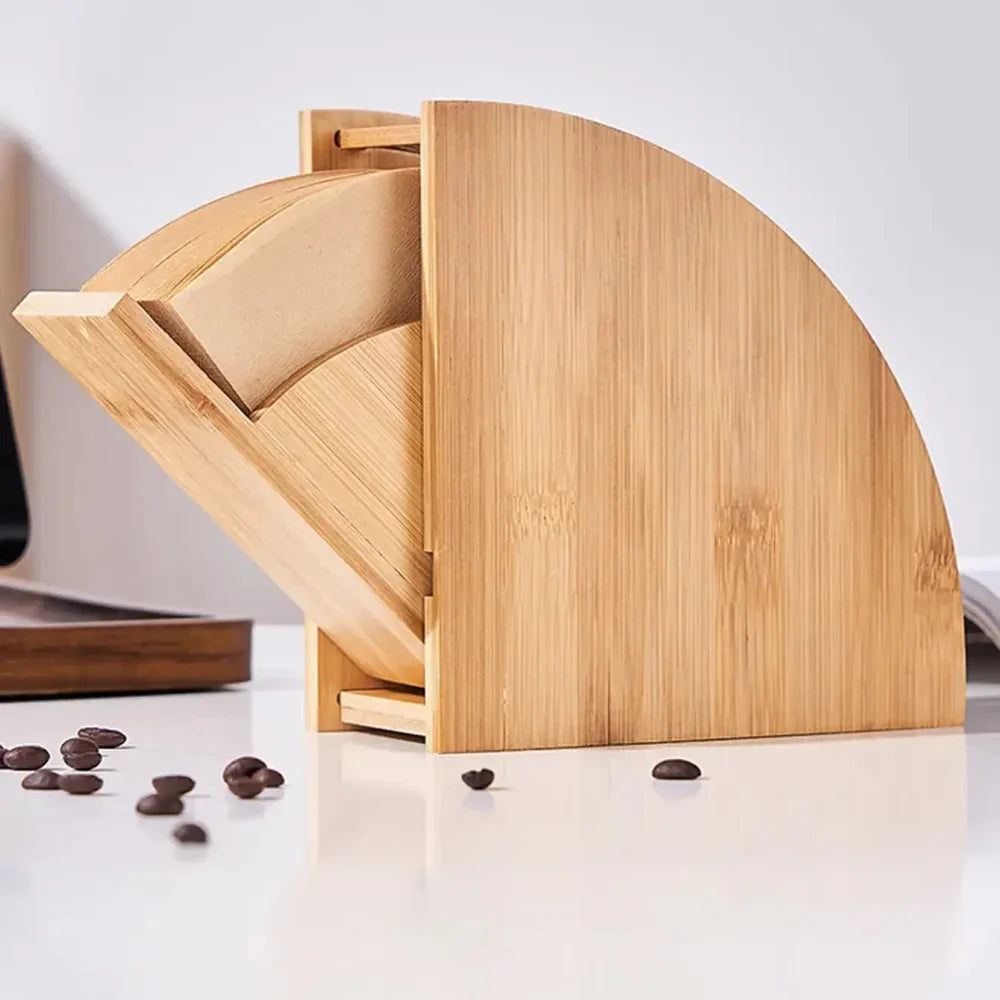 Bamboo Coffee Filter Holder for Organized Kitchen - Monzzi