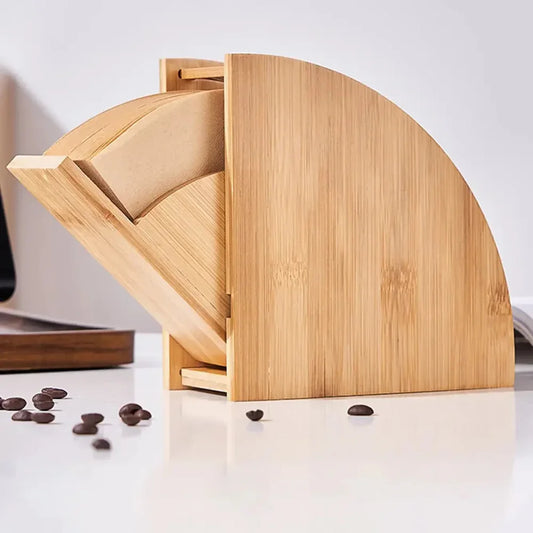Bamboo Coffee Filter Holder for Organized Kitchen - Monzzi