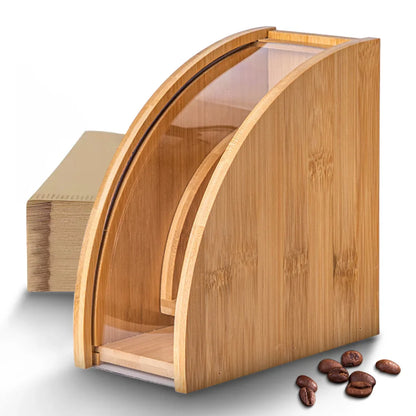 Bamboo Coffee Filter Holder for Organized Kitchen - Monzzi