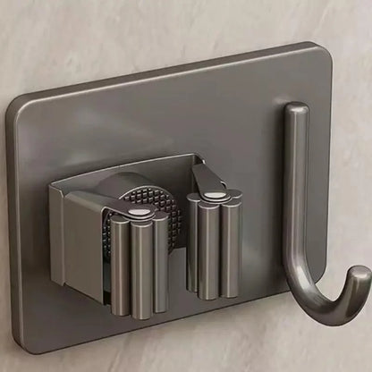 Stainless Steel Wall-Mounted Broom Holder with Monzzi Hook