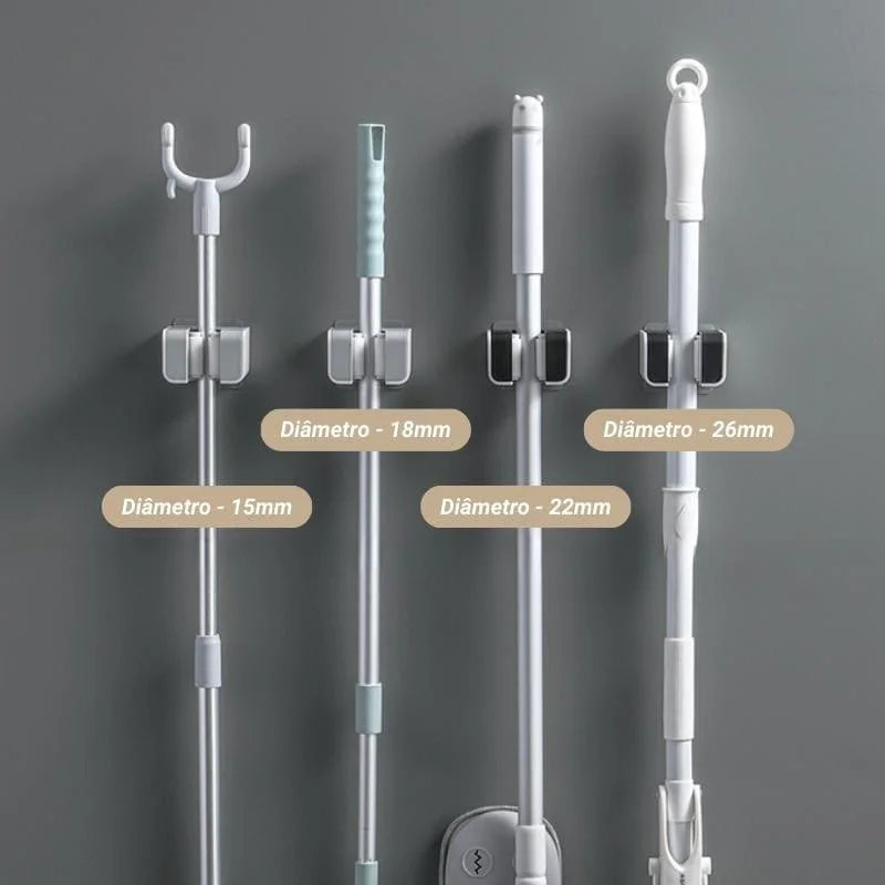 Monzzi Adjustable Wall-Mounted Broom and Mop Holder