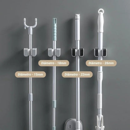 Monzzi Adjustable Wall-Mounted Broom and Mop Holder