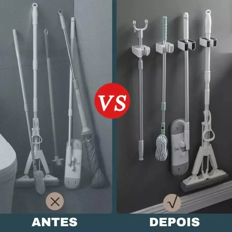 Monzzi Adjustable Wall-Mounted Broom and Mop Holder