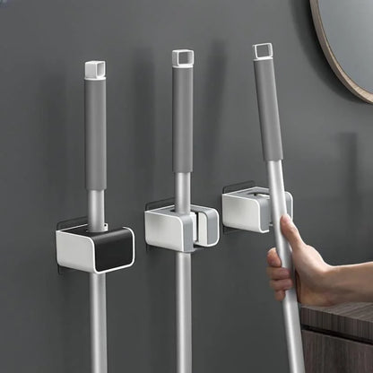 Monzzi Adjustable Wall-Mounted Broom and Mop Holder