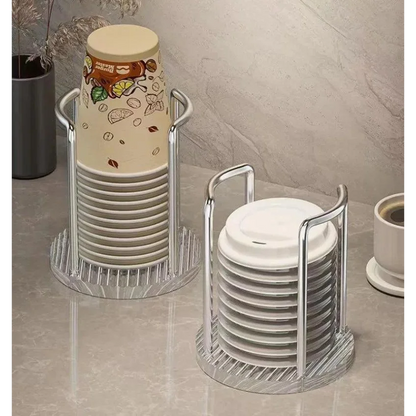 Stainless Steel and Acrylic Disposable Cup Organizer Stand